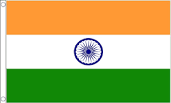 Flag of India. Orange, white and green horizontal bars.