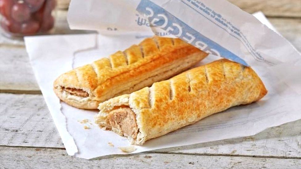 Photo of two Sausage Rolls (pastries) from Greggs the Bakers.